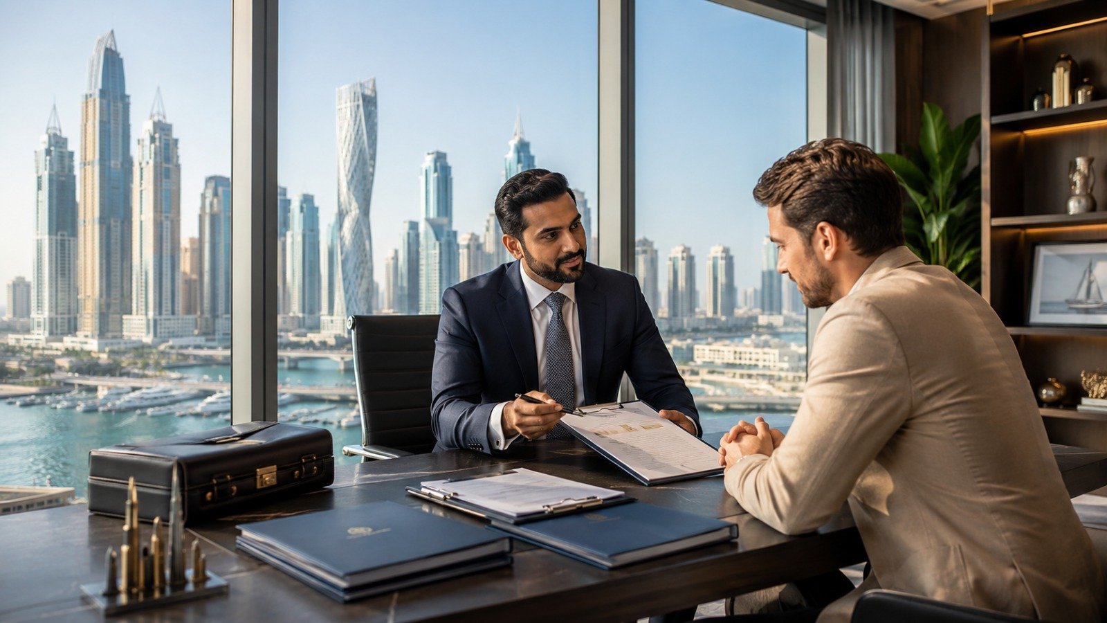 Business consultant at MRP Business Services advising a client on company formation options in Dubai