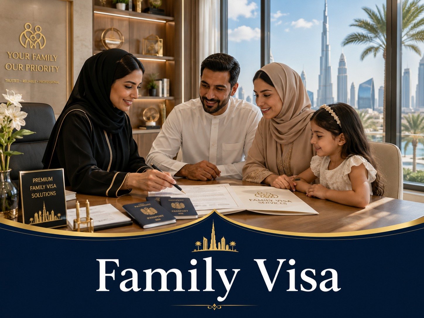 A family arriving in Dubai, UAE — ready to begin their new life in the UAE